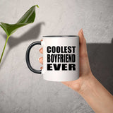 Coolest Boyfriend Ever - 11oz Accent Mug Black