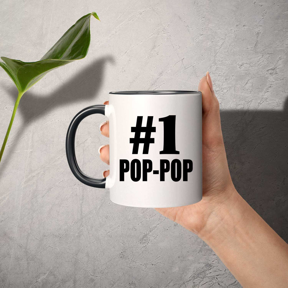 Number One #1 Pop-Pop - 11oz Accent Mug Black