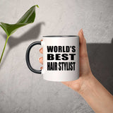 World's Best Hair Stylist - 11oz Accent Mug Black