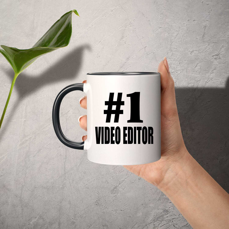 Number One #1 Video Editor - 11oz Accent Mug Black