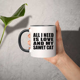 All I Need Is Love And My Sawet Cat - 11oz Accent Mug Black