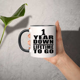 1st Anniversary 1 Year Down Lifetime To Go - 11oz Accent Mug Black