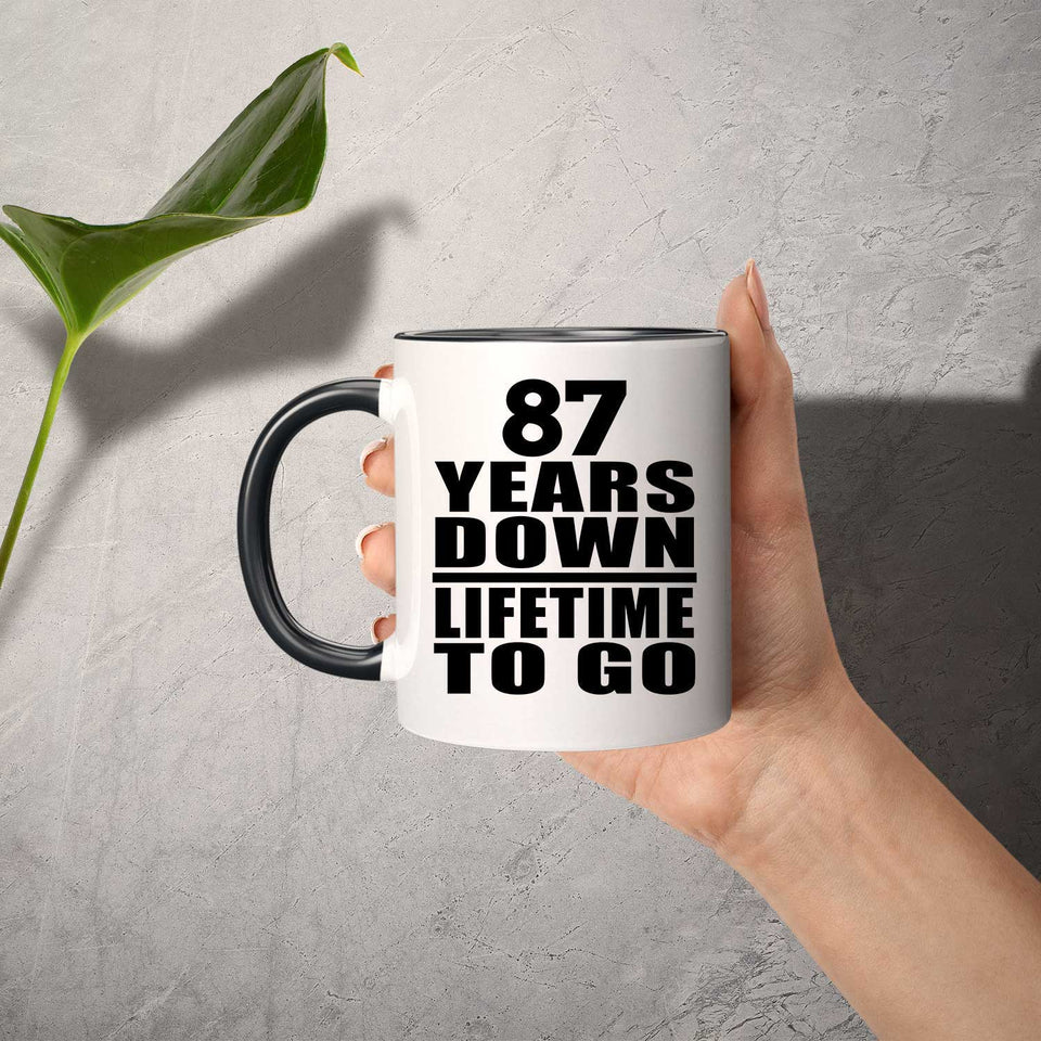 87th Anniversary 87 Years Down Lifetime To Go - 11oz Accent Mug Black
