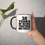 38th Anniversary 38 Years Of Being Mrs Perfect - 11oz Accent Mug Black