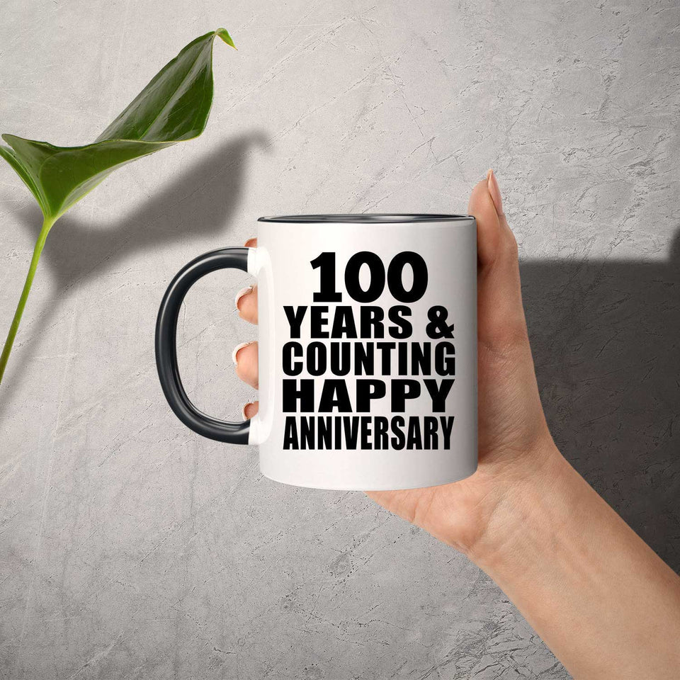 Happy 100th Anniversary 100 Years & Counting - 11oz Accent Mug Black