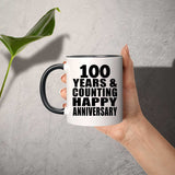 Happy 100th Anniversary 100 Years & Counting - 11oz Accent Mug Black