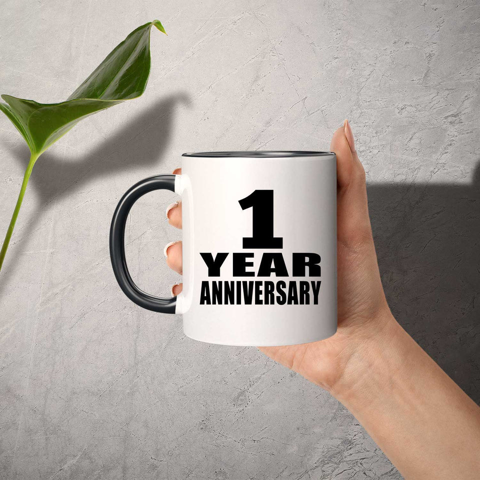 1st Anniversary 1 Year - 11oz Accent Mug Black