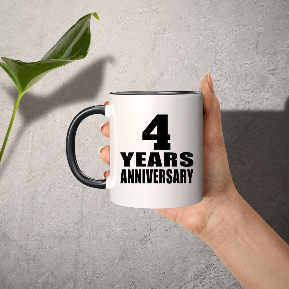 4th Anniversary 4 Years - 11oz Accent Mug Black