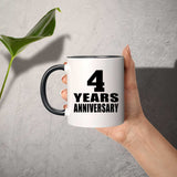 4th Anniversary 4 Years - 11oz Accent Mug Black