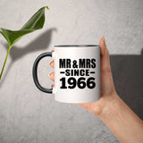58th Anniversary Mr & Mrs Since 1966 - 11oz Accent Mug Black