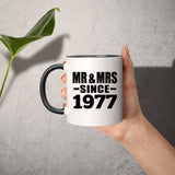 47th Anniversary Mr & Mrs Since 1977 - 11oz Accent Mug Black
