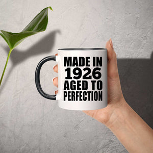 98th Birthday Made In 1926 Aged to Perfection - 11oz Accent Mug Black