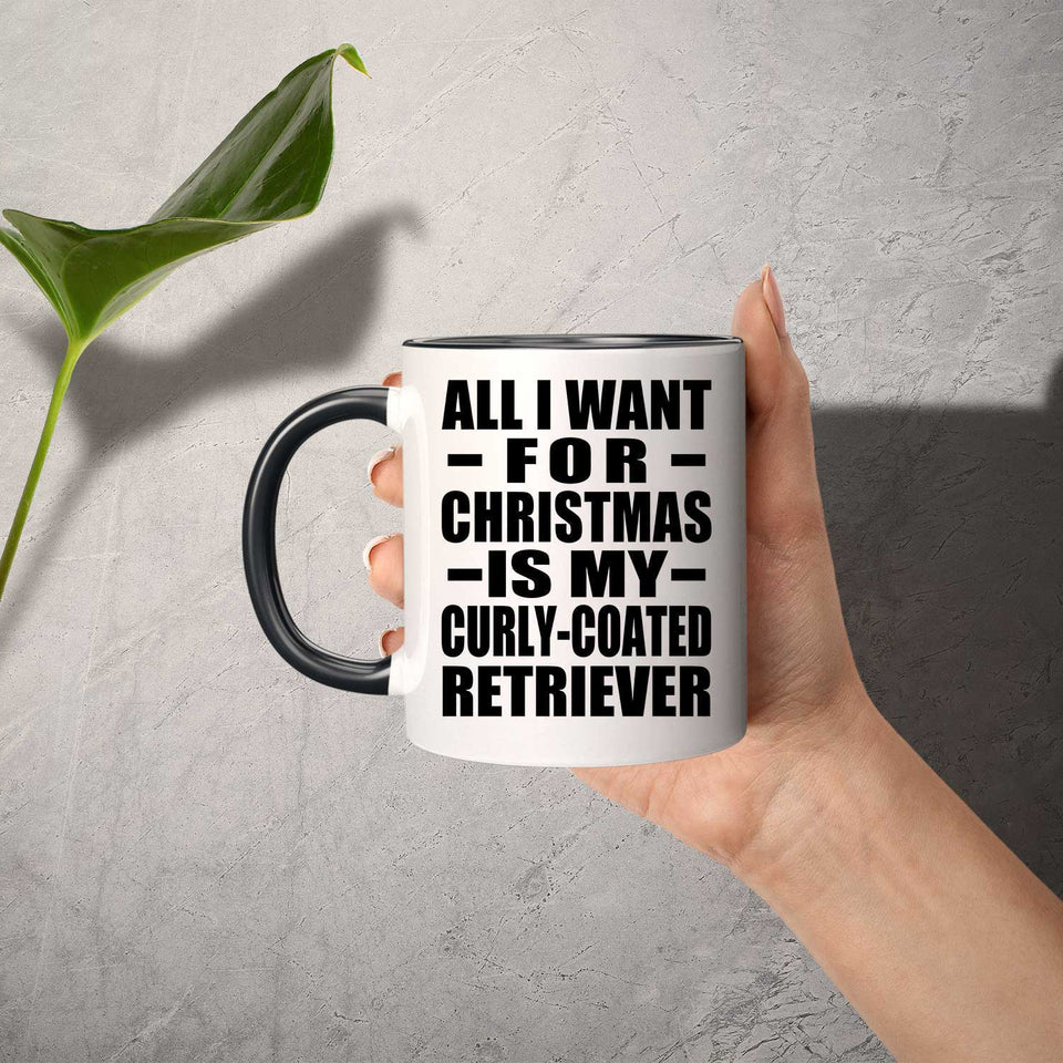 All I Want For Christmas Is My Curly-Coated Retriever - 11oz Accent Mug Black