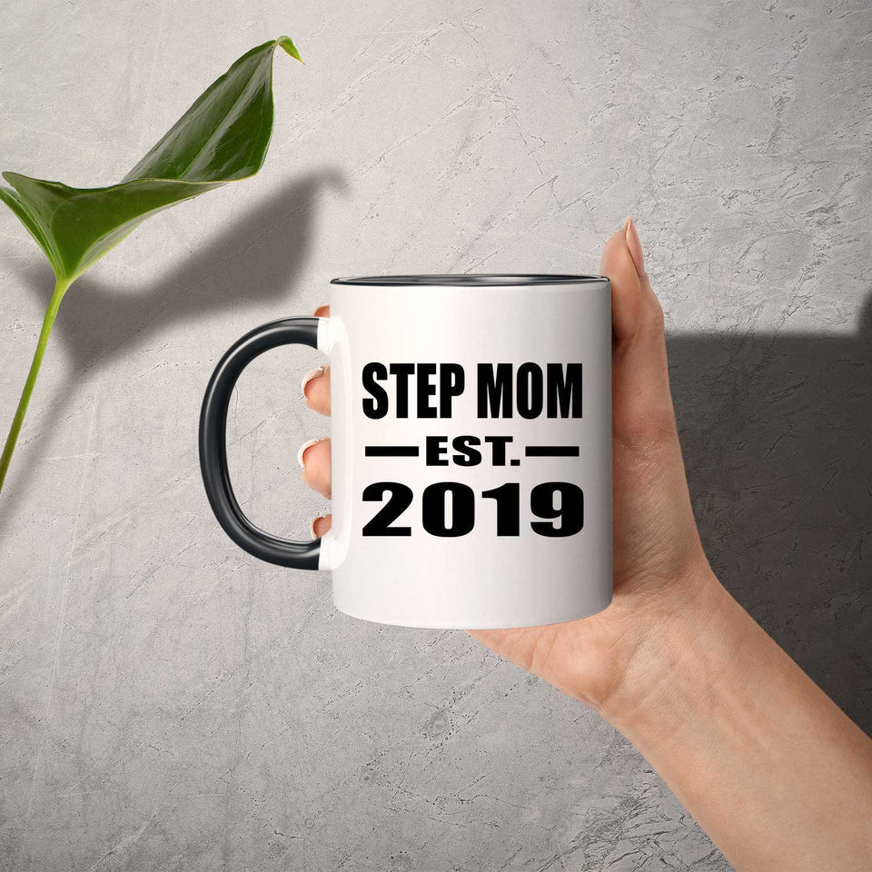 Step Mom Established EST. 2019 - 11oz Accent Mug Black