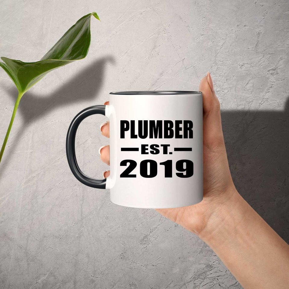 Plumber Established EST. 2019 - 11oz Accent Mug Black