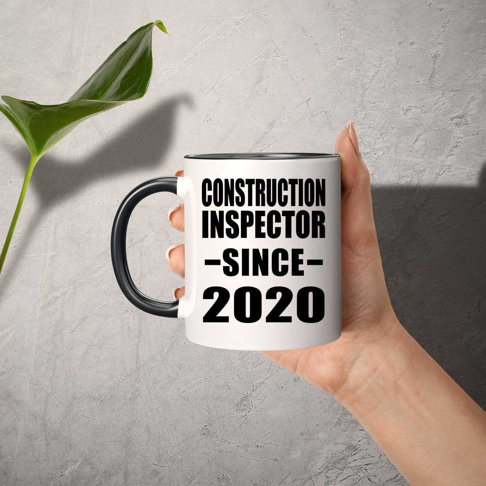 Construction Inspector Since 2020 - 11oz Accent Mug Black