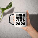 Dental Hygienist Since 2020 - 11oz Accent Mug Black
