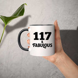 117th Birthday 117 & Fabulous - 11oz Accent Mug Black