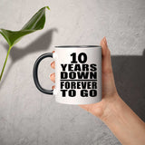 10th Anniversary 10 Years Down Forever to Go - 11oz Accent Mug Black
