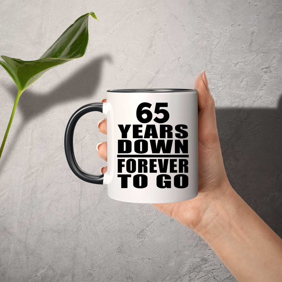 65th Anniversary 65 Years Down Forever to Go - 11oz Accent Mug Black