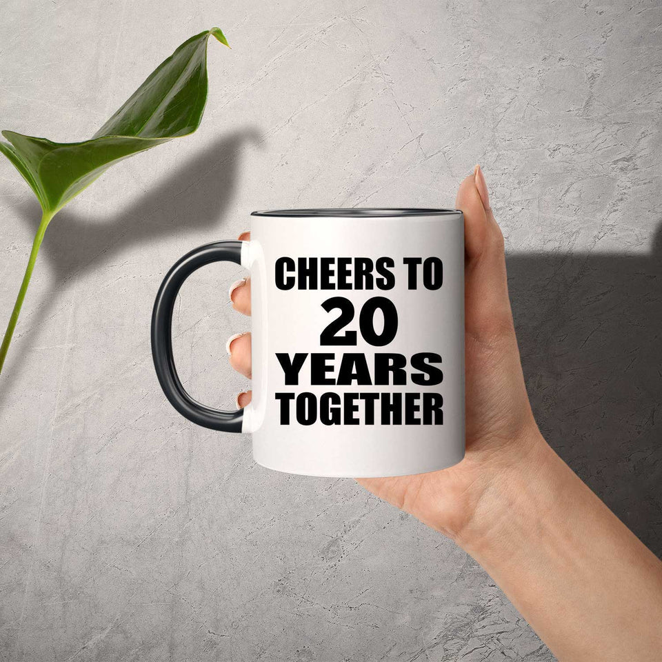 20th Anniversary Cheers To 20 Years Together - 11oz Accent Mug Black
