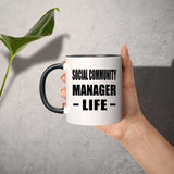 Social Community Manager Life - 11oz Accent Mug Black