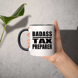 Badass Tax Preparer - 11oz Accent Mug Black