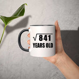 29th Birthday Square Root of 841 Years Old - 11oz Accent Mug Black