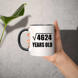 68th Birthday Square Root of 4624 Years Old - 11oz Accent Mug Black
