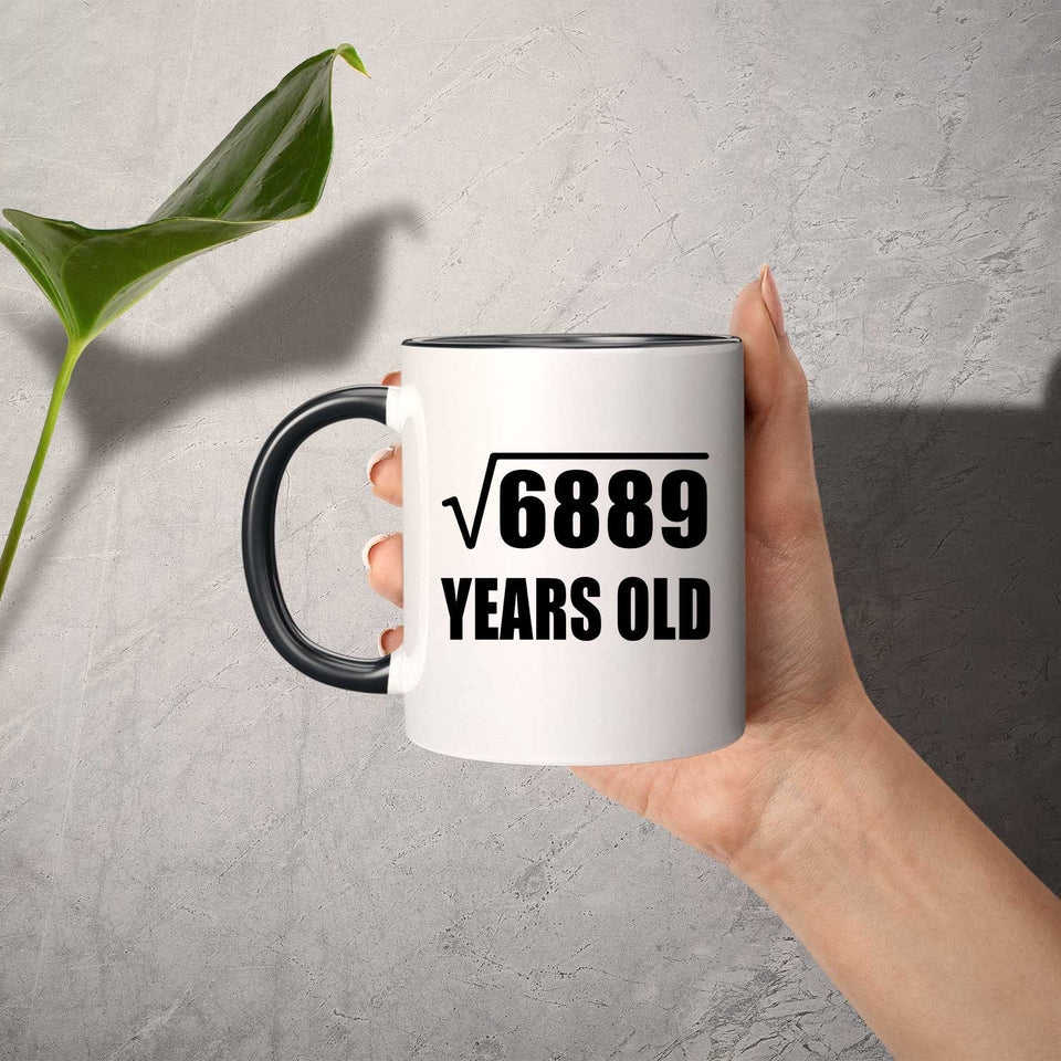 83rd Birthday Square Root of 6889 Years Old - 11oz Accent Mug Black