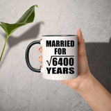 80th Anniversary Married For Square Root of 6400 Years - 11oz Accent Mug Black