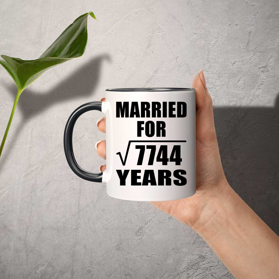 88th Anniversary Married For Square Root of 7744 Years - 11oz Accent Mug Black