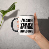 97th Birthday Square Root of 9409 Years of Being Awesome - 11oz Accent Mug Black