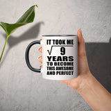 3rd Birthday Took Square Root of 9 Years To Awesome - 11oz Accent Mug Black