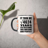 68th Birthday Took Square Root of 4624 Years To Awesome - 11oz Accent Mug Black