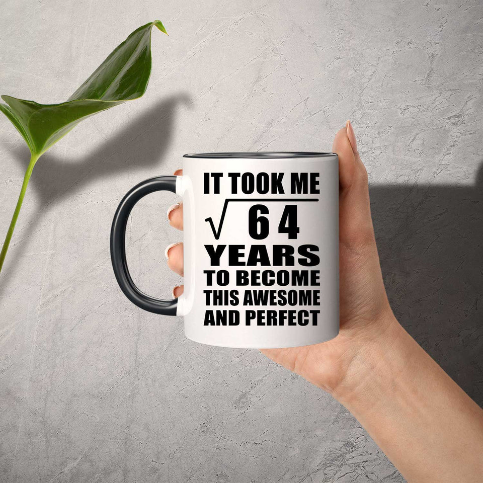 8th Birthday Took Square Root of 64 Years To Awesome - 11oz Accent Mug Black