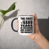 83rd Birthday Square Root of 6889 Years of Childhood - 11oz Accent Mug Black