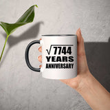 88th Anniversary Square Root of 7744 Years Anniversary - 11oz Accent Mug Black