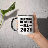 Corrections Officer Established EST. 2021 - 11oz Accent Mug Black