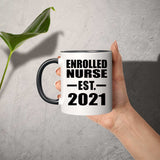 Enrolled Nurse Established EST. 2021 - 11oz Accent Mug Black