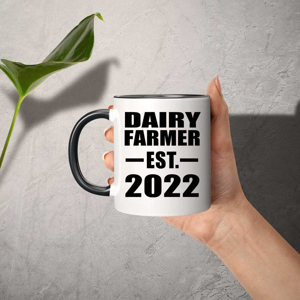 Dairy Farmer Established EST. 2022 - 11oz Accent Mug Black