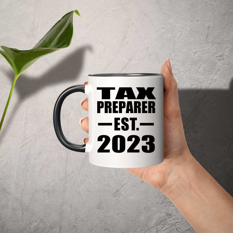 Tax Preparer Established EST. 2023 - 11oz Accent Mug Black