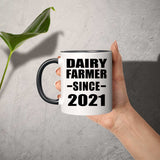Dairy Farmer Since 2021 - 11oz Accent Mug Black