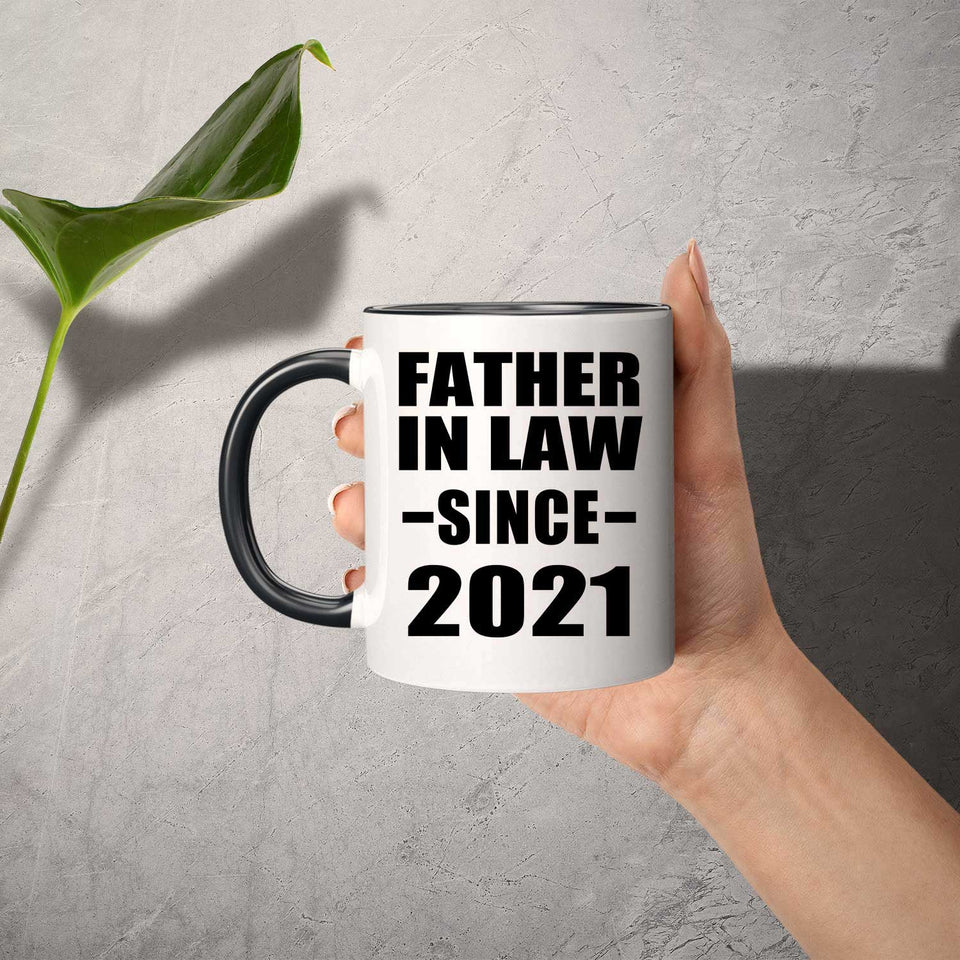 Father In Law Since 2021 - 11oz Accent Mug Black