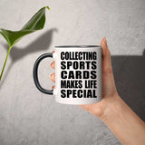 Collecting Sports Cards Makes Life Special - 11oz Accent Mug Black