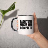 Basketball Makes Life Complete - 11oz Accent Mug Black