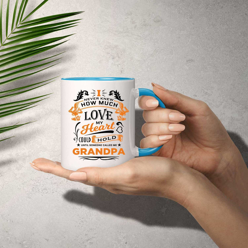 How Much Love Could Hold Until Called Me Grandpa - 11oz Accent Mug Blue