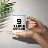 9th Anniversary 9 Years - 11oz Accent Mug Blue