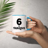 6th Birthday 6 & Fabulous - 11oz Accent Mug Blue