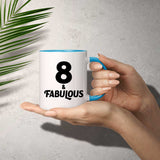 8th Birthday 8 & Fabulous - 11oz Accent Mug Blue